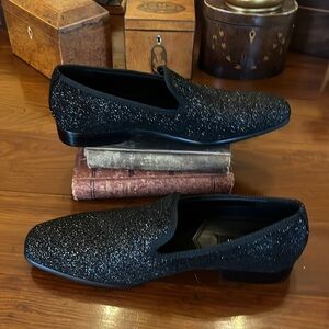Steve Madden Men's Clayy Crystal Studded Smoking Slipper